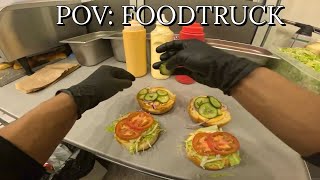 FOOD TRUCK POV: PREPARING PACKING COOKING SERVING  AND MANY MORE || PART 1 || 🍟🍔🍟🥓🧑‍🍳