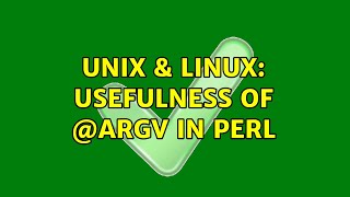 Unix & Linux: Usefulness of @ARGV in Perl