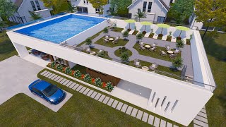 Modern Masterpiece 4Bedroom House Design with a Rooftop Swimming Pool 13m x 25 8m