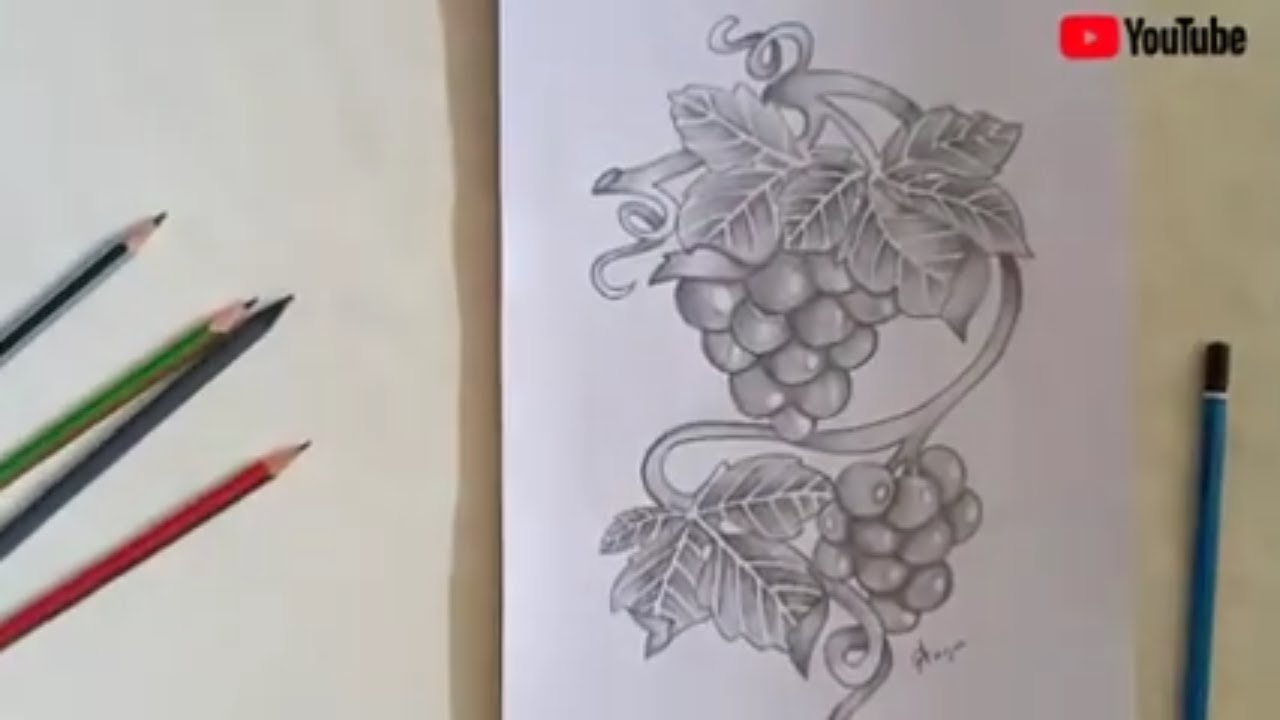 Cómo Dibujar Uvas A Grafito/ How To Draw Graphite Grapes - YouTube