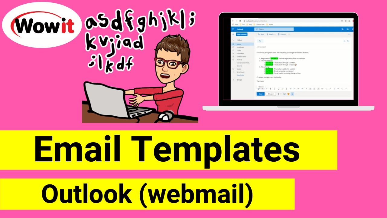 Outlook (webmail) - How To Create And Use Templates - YouTube