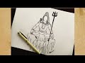 How to draw Lord Shiva || Lord Shiva step by step drawing || Easy drawing of lord Lord Shiva