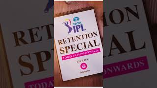 IPL RETENTION TODAY LIVE ON JIO CINEMA - 4.30 PM #ipl #iplretention #shortsfeed #youtubeshorts