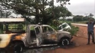 SIX POLICEMEN KILLED, PATROL VAN SET ABLAZE AS UNKNOWN GUNMEN ATTACK POLICE CHECKPOINT IN ENUGU