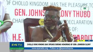 CHOLLO KING KWONG DAK SPEAKS DURING HONORING OF GEN: JOHNSON OLONY