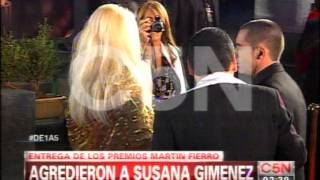 MARTIN FIERRO: AGREDIERON A SUSANA GIMENEZ AL ENTRAR A LA PREMIACION