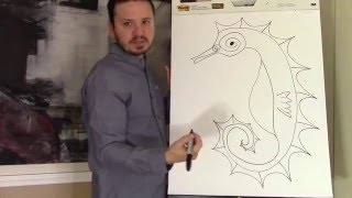 How to Draw a Seahorse Step by Step | Easy Seahorse Drawing Tutorial