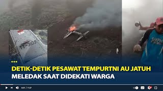 Detik-detik Pesawat Tempur TNI AU Jatuh di Pasuruan Meledak Saat Didekati Warga