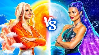 Day Girl vs Night Girl! ONE COLORED HOUSE CHALLENGE