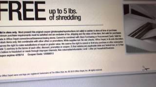 Free Paper Shredding at Office Depot