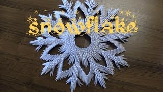 3D origami - SNOWFLAKE - how to make instruction