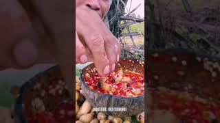 Eating fresh coconut Warm