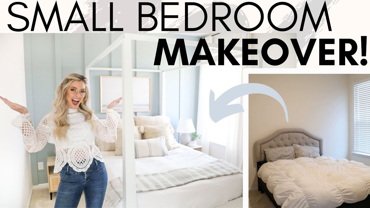 SMALL BEDROOM MAKEOVER || BEDROOM TRANSFORMATION || DIY ACCENT WALL ...