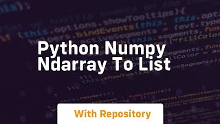 python numpy ndarray to list