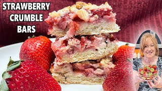 STRAWBERRY CRUMBLE BARS, 3 Easy Layers of Deliciousness Perfect for Anytime Dessert