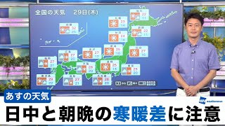 お天気キャスター解説 あす 9月28日(木)の天気