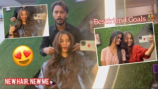 New Hair Transformation at The Look Studio😍💇🏻‍♀️| मम्मीचे reactions on new hair color😱| BFF Goals👭|