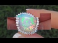 gia certified natural buccellati ethiopian opal diamond 14k white gold estate cocktail ring