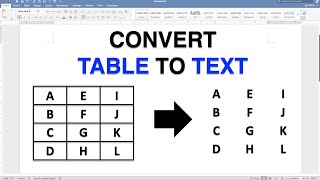 How To Convert Table To Text In Word - [ Microsoft ]