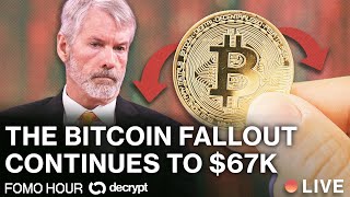 Bitcoin Falls Below $67K as MSTR Plummets, The Saylor Fallout Continues, Alts Still Pumping