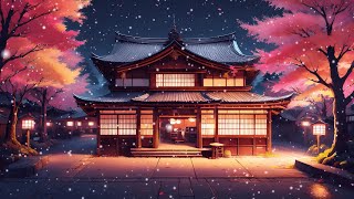 Cherry Blossoms and Snow ❄️🌸 | Japanese Lofi Ambience 🎶 | Relaxing Japanese Lofi