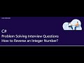 C# Coding Interview Question - Reverse an Integer | ASP.NET Core | MVC