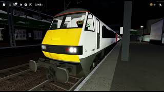 Class 90 leaving Leaton on British Railway 24/2/25