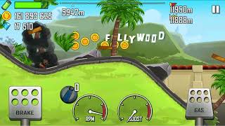 Hill Climb Racing. Action Hero - Garage Race Car 12288 meters. New Stage Record! (Hardcore Gameplay)