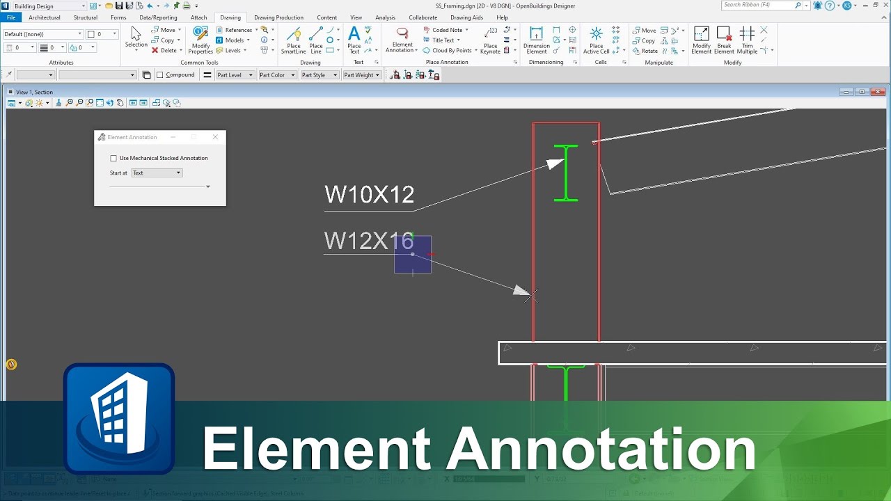 OpenBuildings Designer Update10 - Element Annotation Enhancement - YouTube