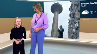 Weervrouw Sabine Hagedoren \u0026 Nette uit de Droomfabriek weerbericht zaterdag 3 februari 2024 op VRT 1