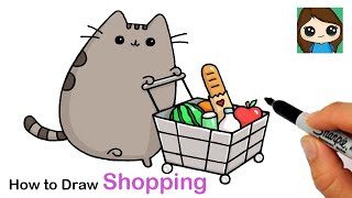 How to Draw Pusheen 🛒 Shopping Cart