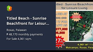 Titled Beach - Sunrise Beachfront for Leisure Living