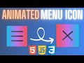 Simple Animated Menu Icon With HTML,CSS & Js | DiaWeb
