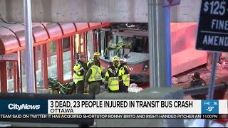 3 dead, 23 injured after double-decker bus crash in Ottawa