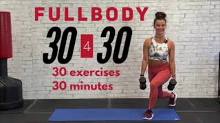 30 Minute FULLBODY NO REPEAT workout at HOME // BURN 325 calories