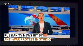 Russian TV News Hit By Anti-War Protest In Studio