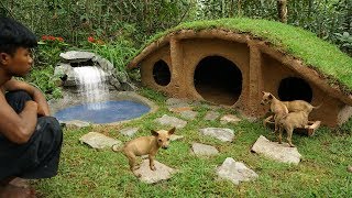 Rescue Abandoned Puppies and Building Mud Hobbit  Dog House