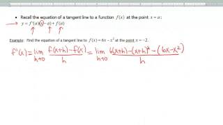 Screencast 1.8.2: Calculating a tangent line