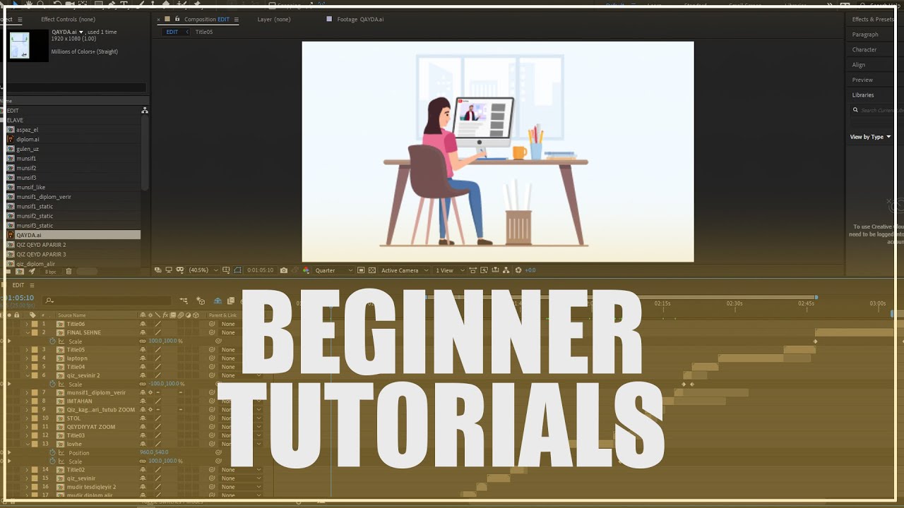 Create A New Composition After Effects Beginner Tutorials Youtube