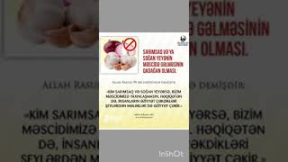 Sarımsaq və ya Soğan Yeyənin Məscidə Gəlməsinin Qadağan Olması | Hədis