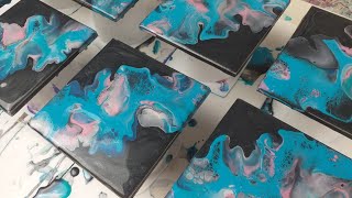 FULL COASTER TUTORIAL including prep, Dutch pour, resin application and cork backing, fluid art