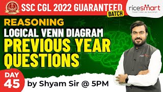 SSC CGL 2022 | Venn Diagram Previous Year Questions | Reasoning by Shyam Asare