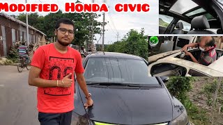 Honda civic real life review |  honda civic sunroof installation in Bengali