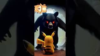 Pikachu ate the black bear's grilled fish. #shotsvideo #pikachu #subscribe