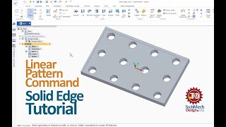 Solid Edge Linear Pattern Command | Learn Linear Pattern Command in Solid Edge | Solid Edge Tutorial