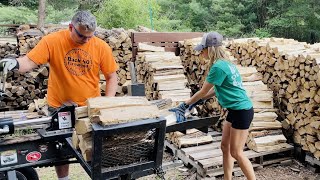 Back in Action Re-Splitting Maple for Firewood Bundles