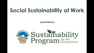 Washington County Social Sustainability