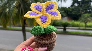 💥Súper Idea💥Emprende con esta Mini plantita Rapunzel Tejida a Crochet #flowers #crochet