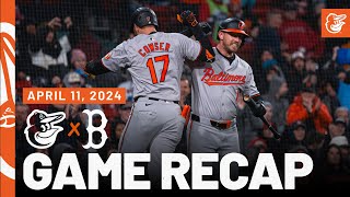 Orioles vs. Red Sox Game Recap (4/11/24) | MLB Highlights | Baltimore Orioles