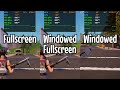 fortnite fullscreen vs windowed fullscreen vs windowed best display settings for fortnite pc